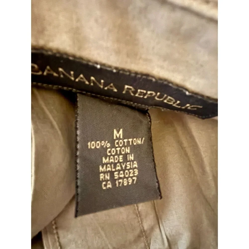 Banana Republic Vintage 100% Cotton Mens Medium - Gray-Green Long Sleeve Shirt